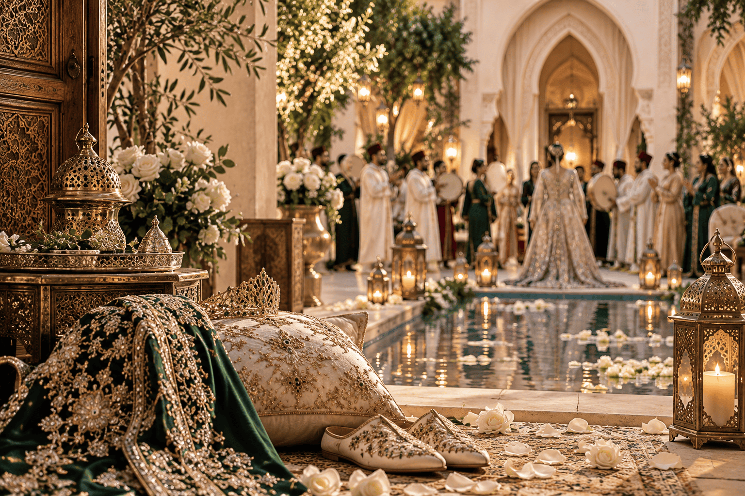 Pareja celebrando una boda marroquí