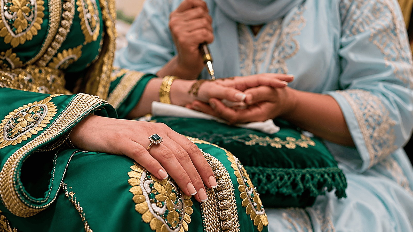 Negafa en una boda marroquí